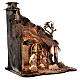 Nativity stable with Holy Family jute roof 12 cm Neapolitan nativity 30x35x45 cm s4