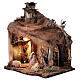 Cabane Nativité portail toit jute santons 12 cm crèche napolitaine 30x35x45 cm s3