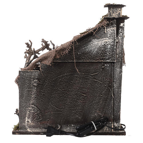 Szopka włoska – stajenka z portykiem i dachem z juty, do figurek 12 cm, szopka neapolitańska, 30×35×45 cm 5