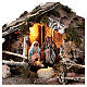 Nativity stable with Neapolitan Holy Family and figurines 8 cm, 30x50x45 cm s2