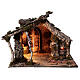 Hütte mit Stall für Neapolitanische Krippe, 30x40x35 cm s6