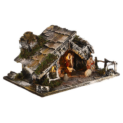 Stajenka z fontanną i sceną Narodzenia, do figurek 8 cm – szopka neapolitańska, 30×45×25 cm 5