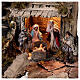 Scenografia z Narodzeniem Pańskim, balkonem i fontanną – szopka neapolitańska 40×40×40 cm, do figurek 8 cm s2