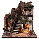 Nativity village with balcony fountain Neapolitan nativity set 8 cm 40x40x40 cm s8