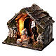 Cabane toit en pente figurines Nativité 10 cm crèche napolitaine 20x25x20 cm s3