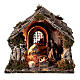 Nativity stable with pitched roof 10 cm Neapolitan nativity 20x25x20 s1