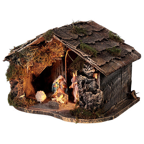 Nativity set with stable depth effect 10 cm Neapolitan nativity 25x35x20 3