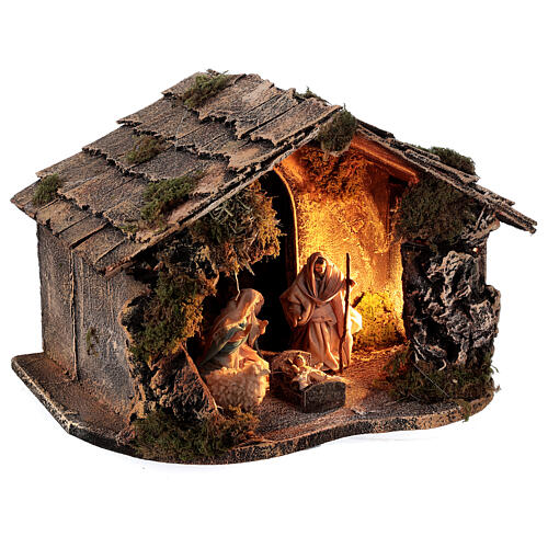 Nativity set with stable depth effect 10 cm Neapolitan nativity 25x35x20 4