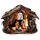 Nativity set with stable depth effect 10 cm Neapolitan nativity 25x35x20 s1