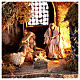 Nativity set with stable depth effect 10 cm Neapolitan nativity 25x35x20 s2