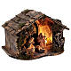 Nativity set with stable depth effect 10 cm Neapolitan nativity 25x35x20 s4