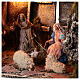 Nativity stable with 14 cm Holy Family terracotta backdoor ajar Neapolitan nativity 30x50x40 s2
