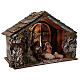 Nativity stable with 14 cm Holy Family terracotta backdoor ajar Neapolitan nativity 30x50x40 s4