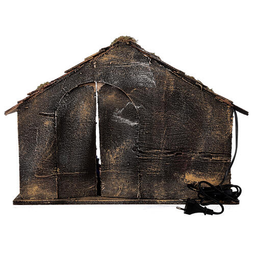Cabana Natividade figuras terracota altura média 14 com portão presépio napolitano 29x50x38 5