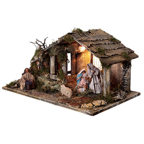 Hütte mit Brunnen Weihnachtsgeschichte Neapolitanische Krippe, 30x45x25 cm 3