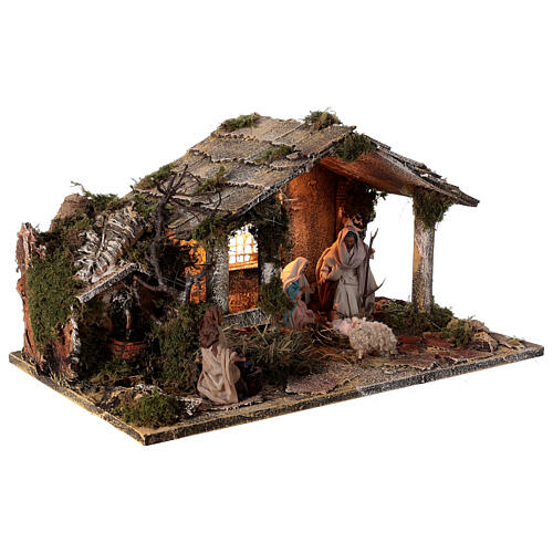 Hütte mit Brunnen Weihnachtsgeschichte Neapolitanische Krippe, 30x45x25 cm 5