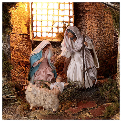 Szopka Bożonarodzeniowa kompletna 12 cm, fontanna, szopka neapolitańska, 30x45x25 cm 2
