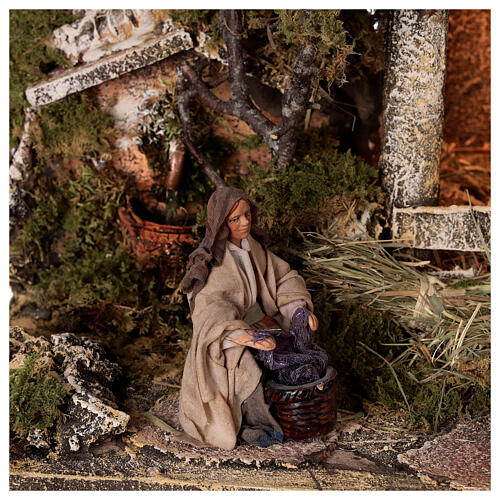 Szopka Bożonarodzeniowa kompletna 12 cm, fontanna, szopka neapolitańska, 30x45x25 cm 4