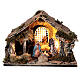 Stable with Holy Family set 8 cm window Neapolitan nativity 20x30x20 cm s1