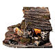 Cabana estilo rústico presépio napolitano figuras terracota altura média 10 cm, 29x50x19 cm s4