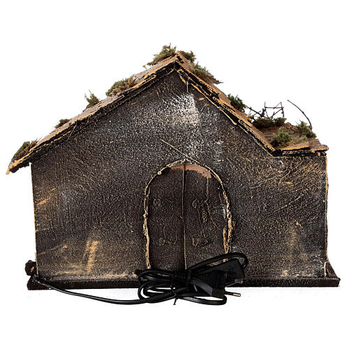Hütte mit Scheune und Weihnachtsgeschichte für Krippe, 30x35x25 cm 5