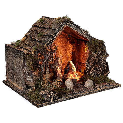 Szopka Bożonarodzeniowa z figurkami 10 cm, neapolitańska, 30x35x25 cm 4