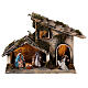 Cabana Natividade com pastor maravilhado presépio napolitano figuras altura média 6 cm, 17x25x13 cm s1