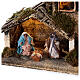 Cabana Natividade com pastor maravilhado presépio napolitano figuras altura média 6 cm, 17x25x13 cm s2