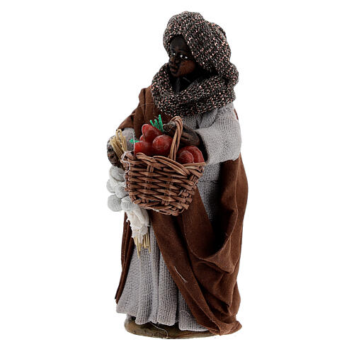 Gypsy woman with tomato basket statue, Naples nativity 10 cm 2
