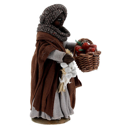 Gypsy woman with tomato basket statue, Naples nativity 10 cm 3