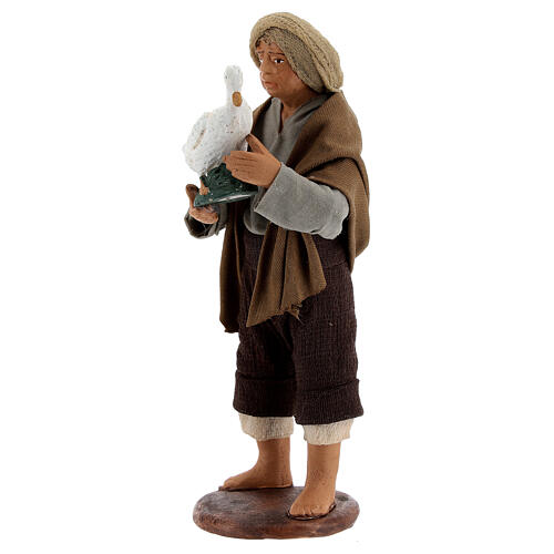 Shepherd with goose 13 cm Neapolitan Nativity Scene 2