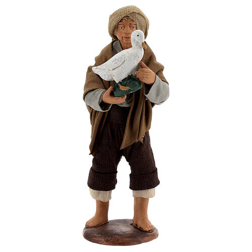 Pastore con oca presepe napoletano 13 cm 1