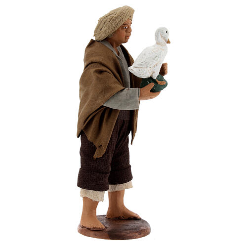Shepherd with goose Neapolitan nativity 13 cm 3
