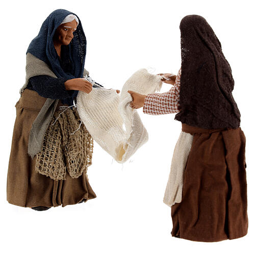 Mujeres con sábana belén napolitano 13 cm 3