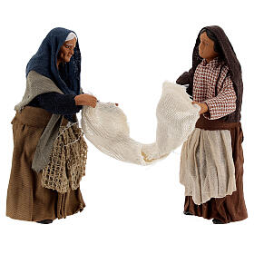 Donne con lenzuolo presepe napoletano 13 cm