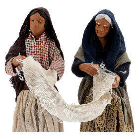 Donne con lenzuolo presepe napoletano 13 cm