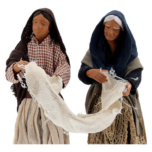 Women with bed sheet Neapolitan nativity 13 cm 2