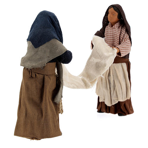 Women with bed sheet Neapolitan nativity 13 cm 4
