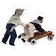 Coppia fanciulli carretto presepe Napoli 10 cm s5