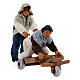 Duas crianças jogando com carrinho cena para presépio napolitano com figuras de altura média 10 cm s2