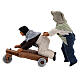Duas crianças jogando com carrinho cena para presépio napolitano com figuras de altura média 10 cm s3
