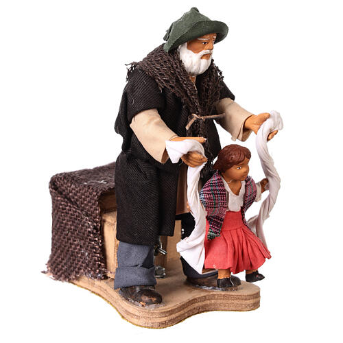 Movimiento hombre con niña belén Nápoles 12 cm 3