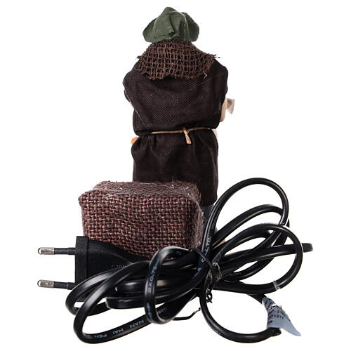 Ruchomy mężczyzna z dziewczynką, do szopki z Neapolu, 12 cm 4