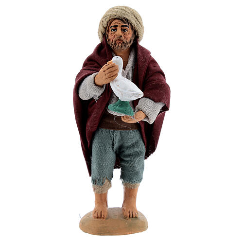 Farmer with goose Neapolitan Nativity Scene figurine 10 cm 1