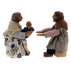 Family with child scene Neapolitan nativity 10 cm