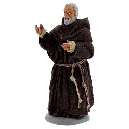 Pater Pia aus Terrakotta, 10 cm 3