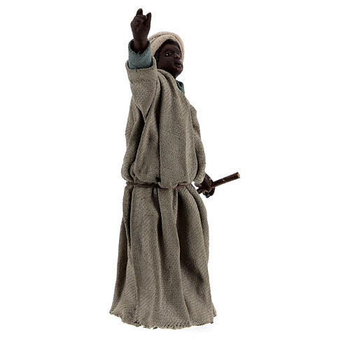 Moor shepherd pointing up Neapolitan Nativity Scene figurine 13 cm 2