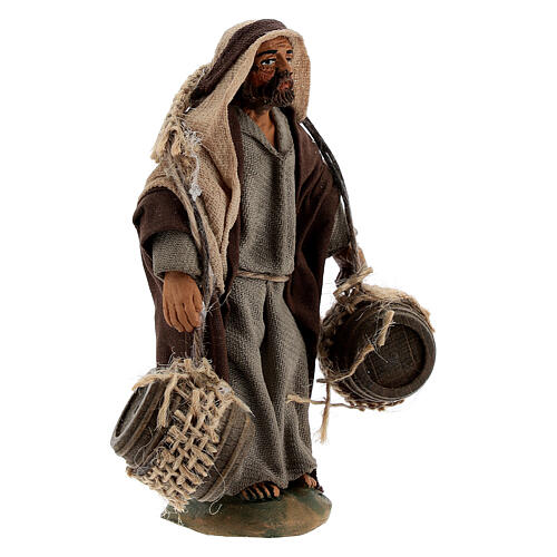 Shepherd with hanging barrels Neapolitan nativity 10 cm 3