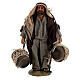 Shepherd with hanging barrels Neapolitan nativity 10 cm s1
