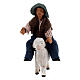 Boy on sheep Neapolitan nativity 10 cm s1